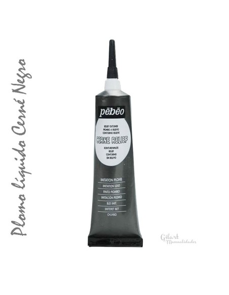 Cerne Relief pasta relieve imitación plomo, acabado en color negro para tus manualidades.