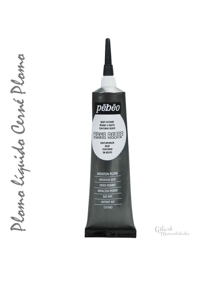 Cerne Relief pasta relieve imitación plomo, acabado en color negro para tus manualidades.
