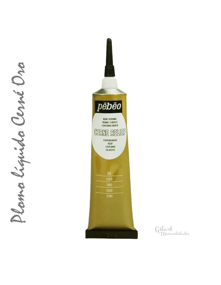 Cerne Relief pasta relieve imitación plomo, acabado en color oro para tus manualidades.