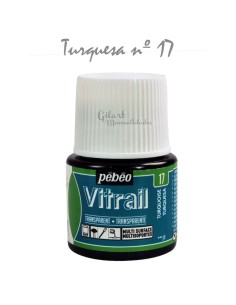 Bote de Pintura Vitrail Pébéo 45 ml turquesa n.º 17 transparente para vidrio y cristal disponible en Manualidades Gilart