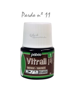 Bote de Pintura Vitrail Pébéo 45 ml pardo n.º 11 transparente para vidrio y cristal disponible en Manualidades Gilart