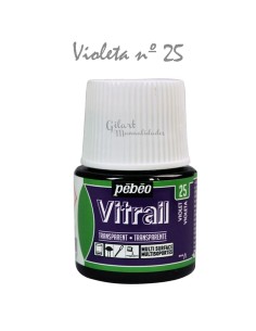 Bote de Pintura Vitrail Pébéo 45 ml violeta n.º 25 transparente para vidrio y cristal disponible en Manualidades Gilart