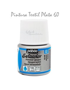 Pintura textil Pebeo Setacolor Moiré efecto tornasolado color Plata 60
