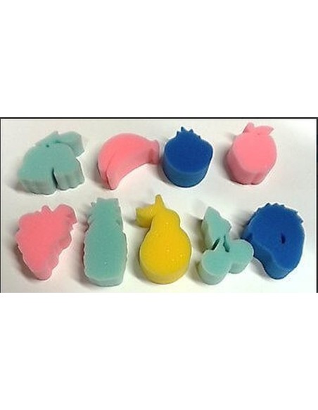 Esponjas para estampar figuras de frutas, set de 10 unidades para niños.
