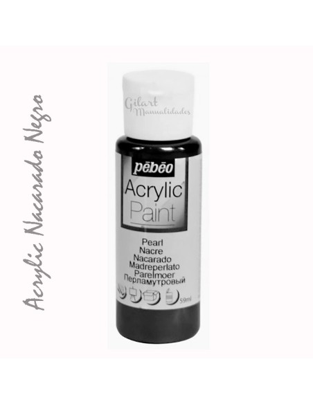 Pintura acrílica Pebeo Studio Nacarada color Negro  de 59 ml con acabado perlado e iridiscente.