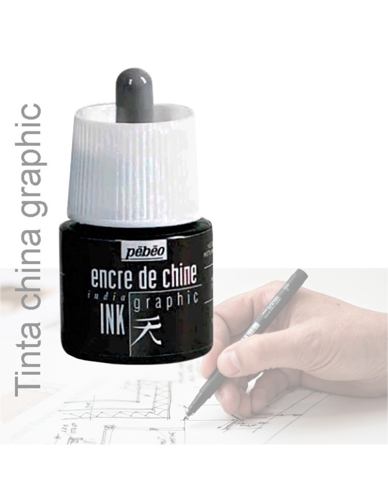 Tinta china negra Pebeo 45 ml para caligrafía y dibujo