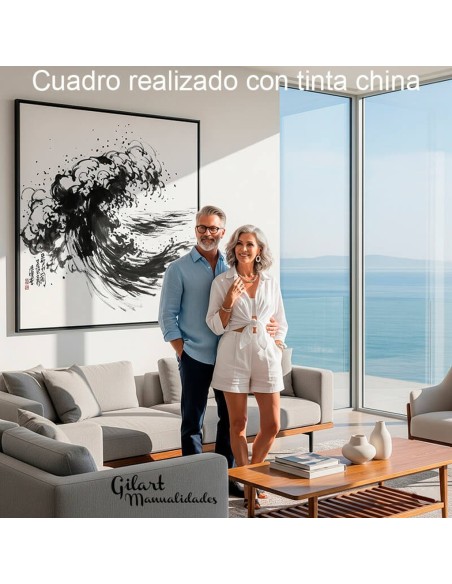 Obra de arte de gran formato realizada con Tinta China Pebeo Graphic Negra