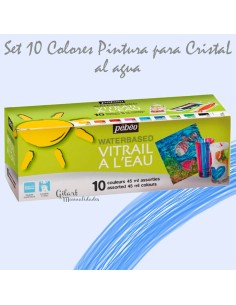 Diseños brillantes en cristal y plástico con el set Vitrail al agua de Pebeo.