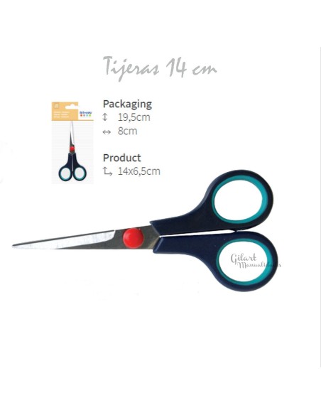 Tijeras ergonómicas Artemio de 14 cm: comodidad y precisión para zurdos y diestros.