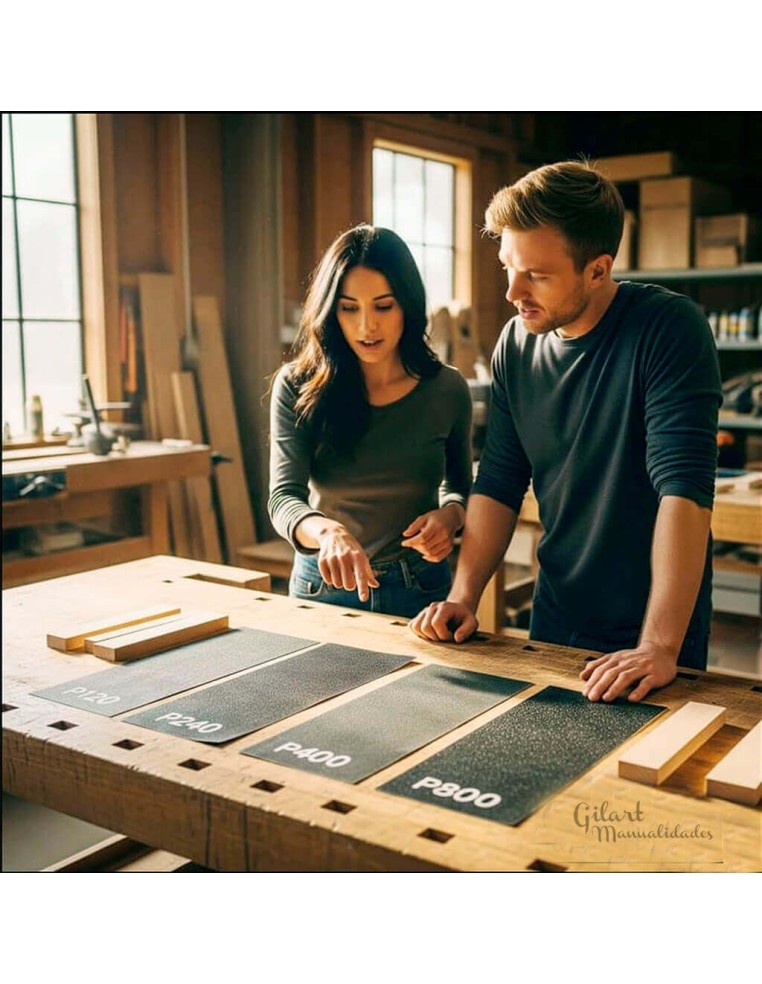 Ejemplo de uso de lija de agua grano 1000 en proyectos de acabado y pulido profesional.