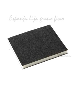 Esponja de lija fina de doble cara 100x120 mm para acabados suaves en madera y manualidades.