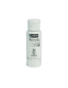 Pintura acrílica mate Pebeo 59 ml en blanco 01, acabado intenso y cubriente.
