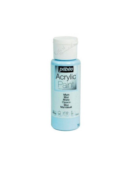 Pintura acrílica mate Pebeo 59 ml en azul cielo 30, acabado intenso y cubriente.