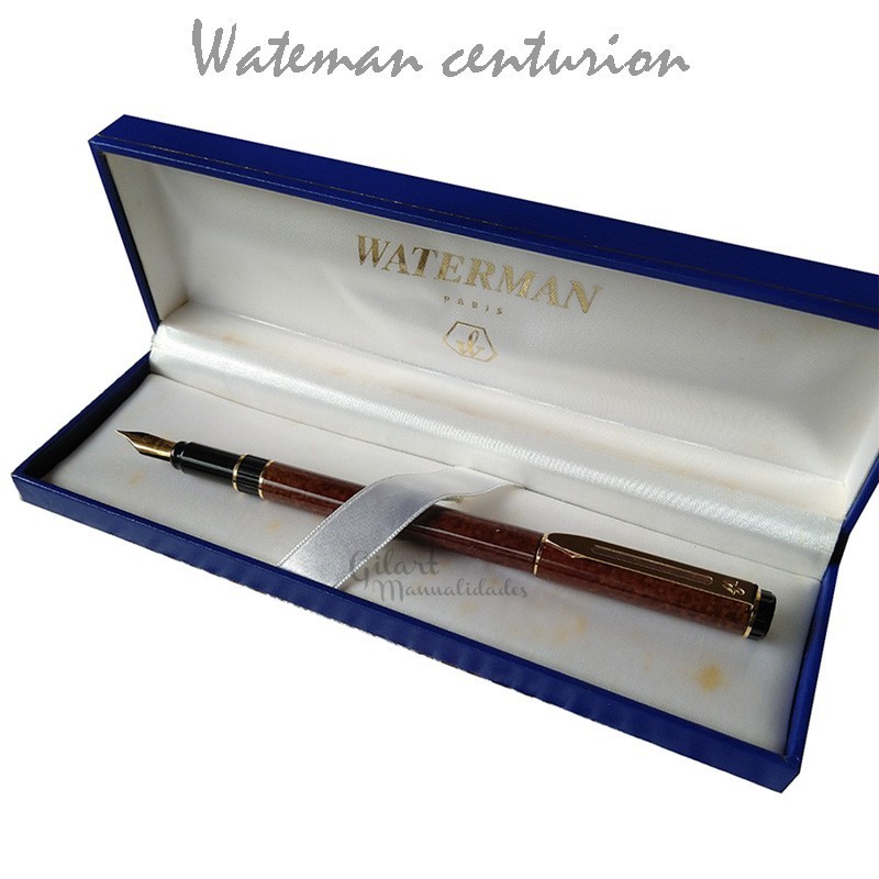Pluma estilográfica waterman centurión laca marrón