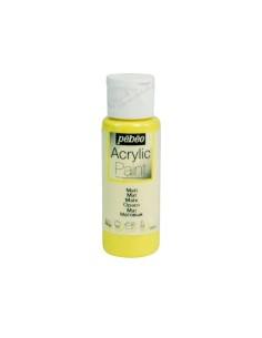 Pintura acrílica mate Pebeo 59 ml en amarillo claro 02, acabado intenso y cubriente.