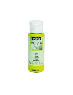 Pintura acrílica mate Pebeo 59 ml en verde anís pistacho 36, acabado intenso y cubriente.