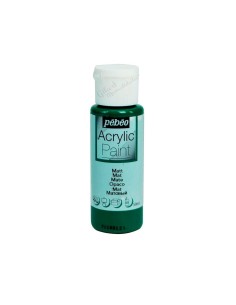 Pintura acrílica mate Pebeo 59 ml en verde oscuro 38, acabado intenso y