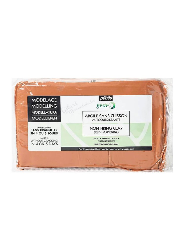 Paquete de 1.5 kg de arcilla roja sin cocción Gédéo Pébéo para modelar.