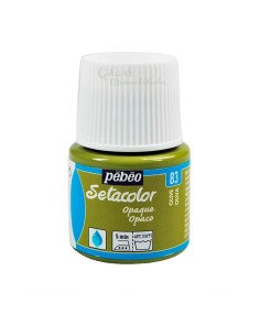 Bote de pintura Setacolor Opaco oliva 83 de Pébéo para decorar todo tipo de telas oscuras o claras en Gilart.