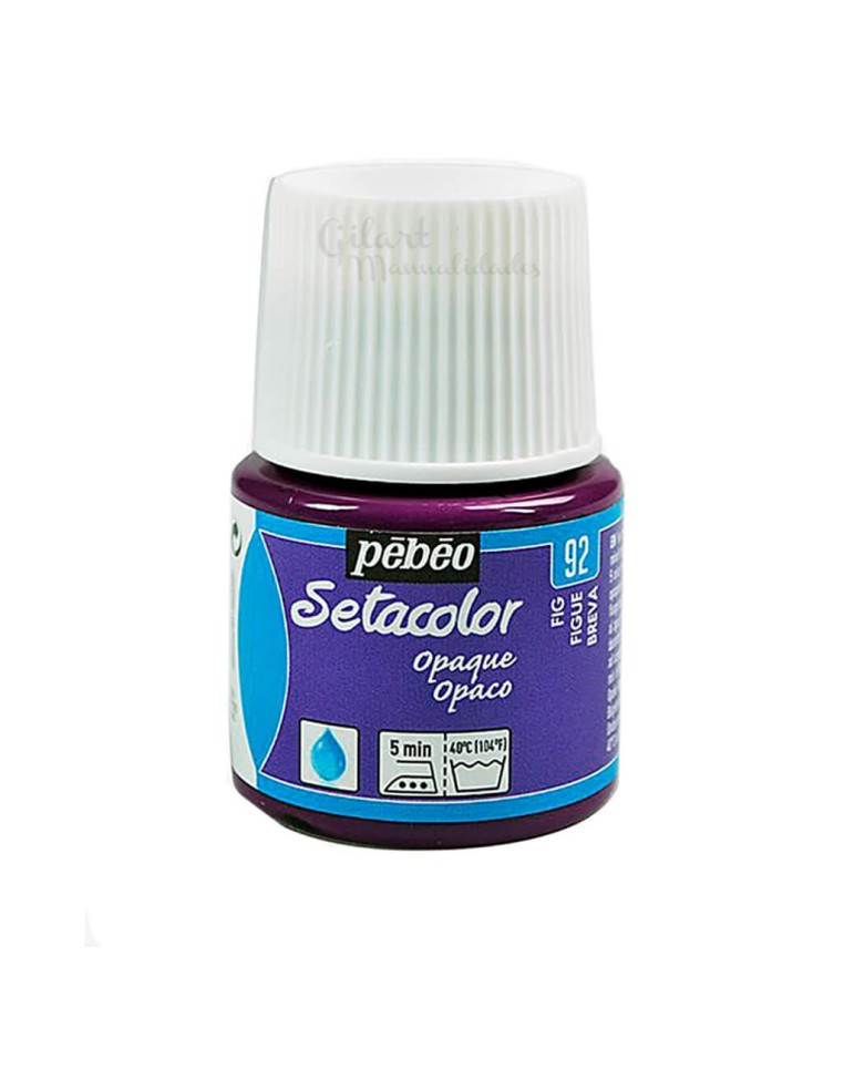 Bote de pintura Setacolor Opaco breva 92 de Pébéo para decorar todo tipo de telas oscuras o claras en Gilart.