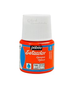 Bote de pintura Setacolor Opaco naranja 12 de Pébéo para decorar todo tipo de telas oscuras o claras en Gilart