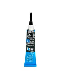 Pintura textil Pebeo Setacolor 3D Glitter color Negro 31 con purpurina intensa y efecto relieve profesional.