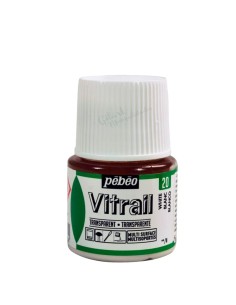 Bote de Pintura Vitrail Pébéo 45 ml color blanco n.º 20 transparente para vidrio y cristal disponible en Manualidades Gilart