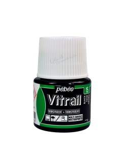 Bote de Pintura Vitrail Pébéo 45 ml negro n.º 15 transparente para vidrio y cristal disponible en Manualidades Gilart