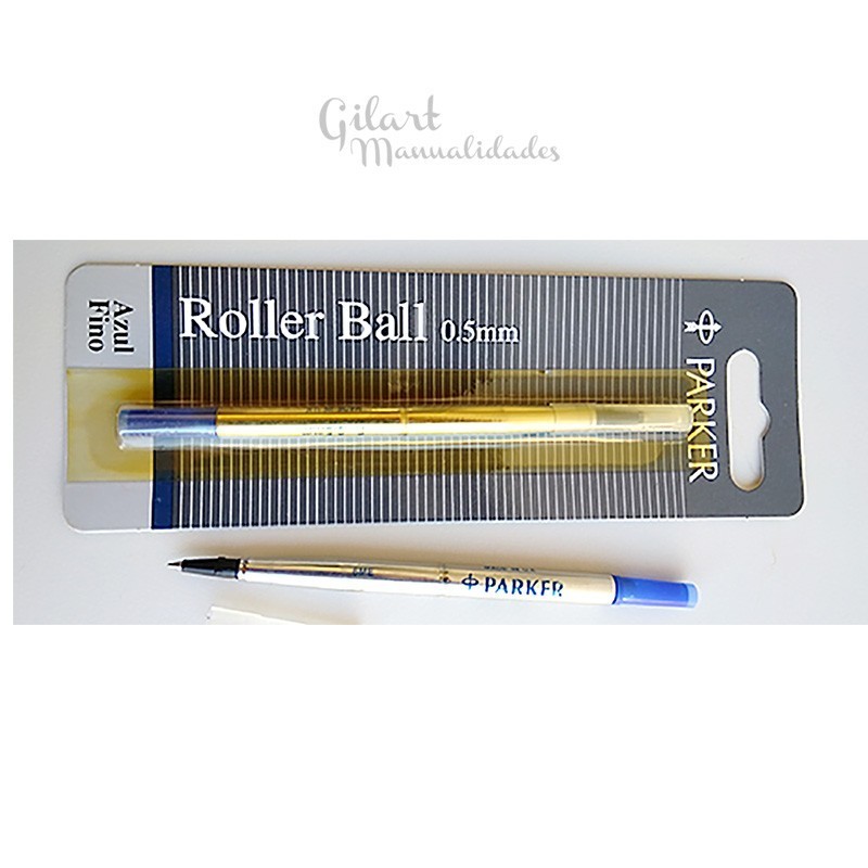 Recambio roller ball Parker azul punta fina 0.5 mm