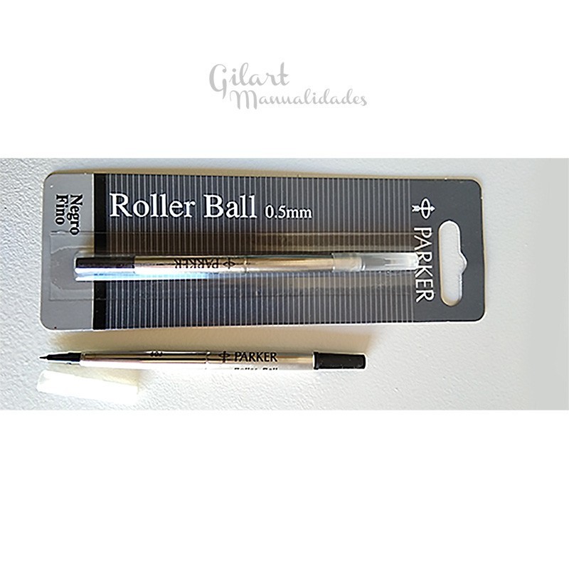 Recambio roller ball Parker negro punta fina 0.5 mm