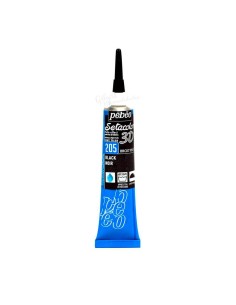 Pintura para tela Brod'Perle Negro con efecto perlado y relieve profesional.