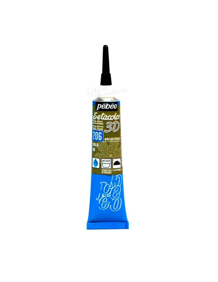 Pintura para tela Brod'Perle Oro con efecto perlado y relieve profesional.