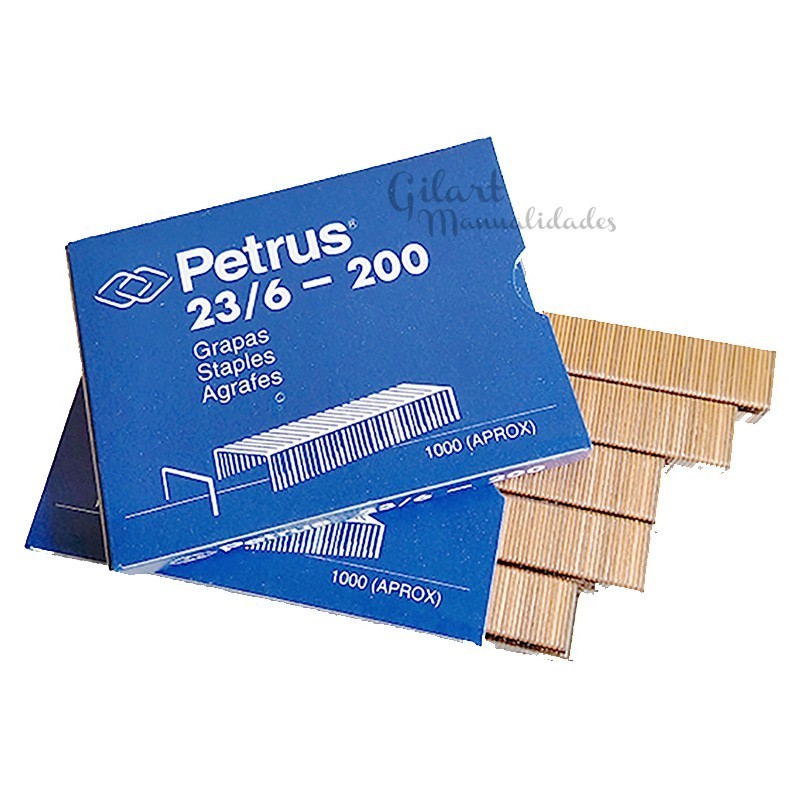 Grapas Petrus 22-6 caja 1000 grapas. aprox