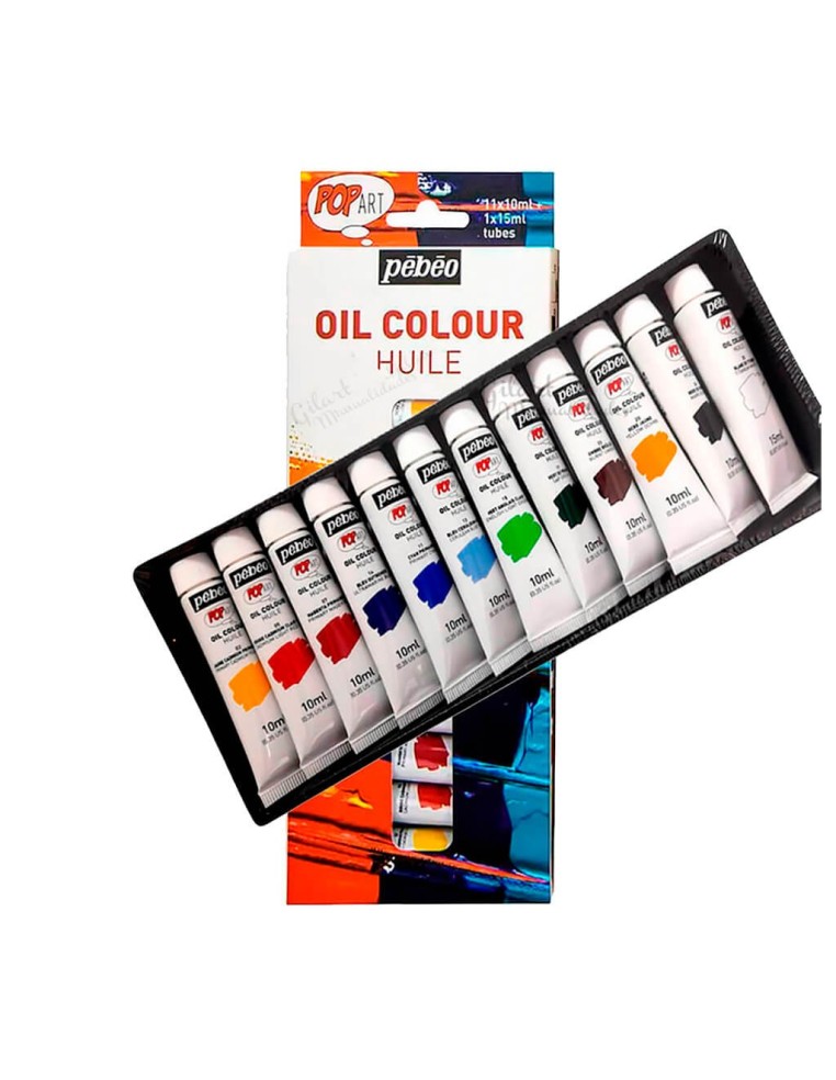 Explora colores intensos y brillantes con este set compacto de óleos Pebeo.