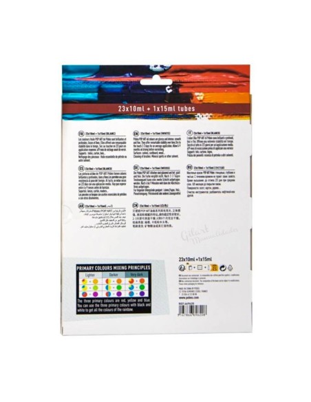 En el dorso encontrarás todos los detalles para pintar con confianza y lograr grandes obras.