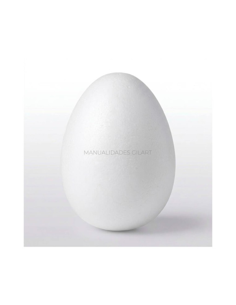 Huevo de porexpán 120x85 mm para manualidades, decoraciones de Pascua y proyectos escolares.