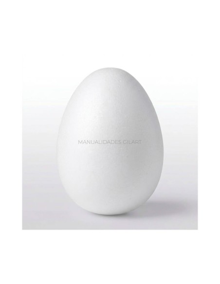 Huevo de porexpán 120x85 mm para manualidades, decoraciones de Pascua y proyectos escolares.