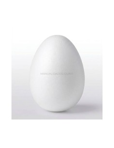 Huevo de porexpán 120x85 mm para manualidades, decoraciones de Pascua y proyectos escolares.